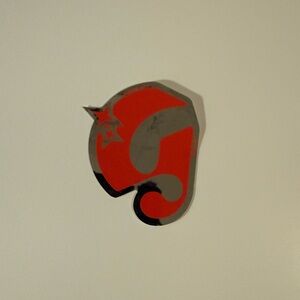 Glossier Red and Gray Logo Sticker